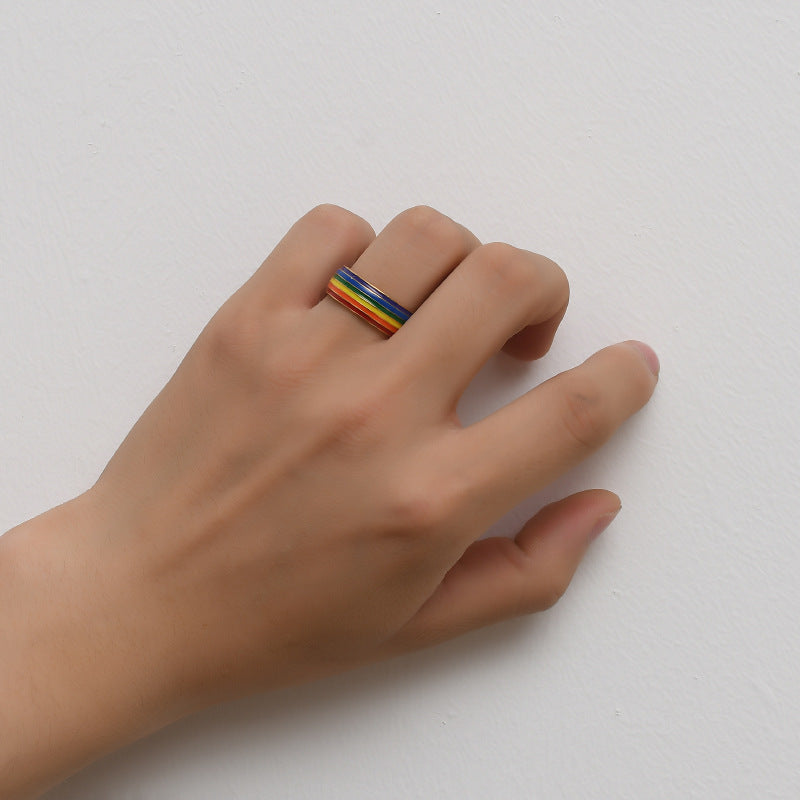 Anillo Arcoíris Orgullo – Acero Inoxidable LGBT+