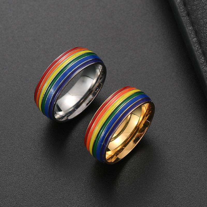 Anillo Arcoíris Orgullo – Acero Inoxidable LGBT+