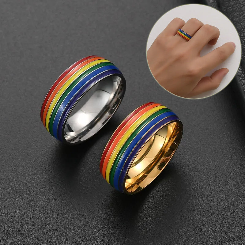Anillo Arcoíris Orgullo – Acero Inoxidable LGBT+