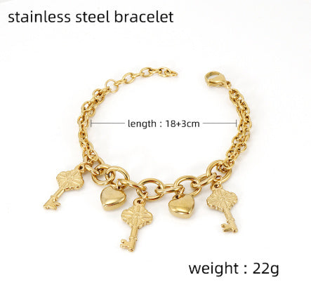 Stainless Steel Heart Bracelet Female Lucky Tree